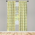thumbnail image 2 of Ambesonne Tropical Curtains, Avocado Fruits with Dots, Pair of 28"x84", Persian Orange and Lime Green, 2 of 4