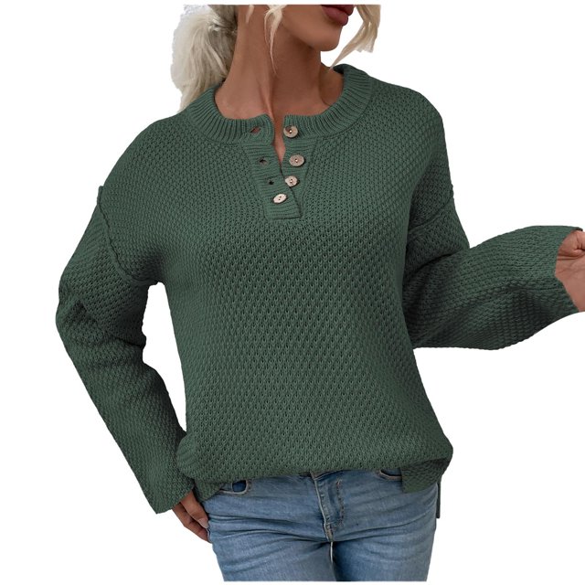 Blusa informal de manga larga con cuello redondo y moda sexy para mujer Pompotops hdfakjf10765