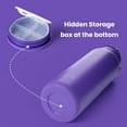 thumbnail image 2 of BOTTLE BOTTLE 40 oz sports water bottle stainless steel insulated water bottle with straw and pills holder dark purple, 2 of 7