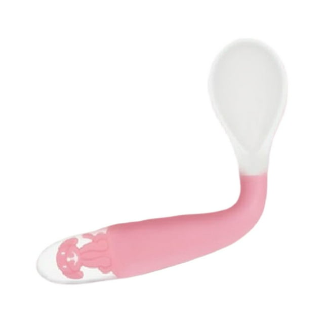 Infant Flexible Spoon Children Feeding Tableware Silicone Spoon Eating Tool (Spoon, Pink, with Storage Box)