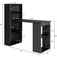 thumbnail image 2 of CZMJY Computer Desk with Bookshelf, Writing Study Desk with Storage Shelves & CPU Stand, Modern Compact Computer Workstation for Home & Office, Space-Saving Design (Black), 2 of 9