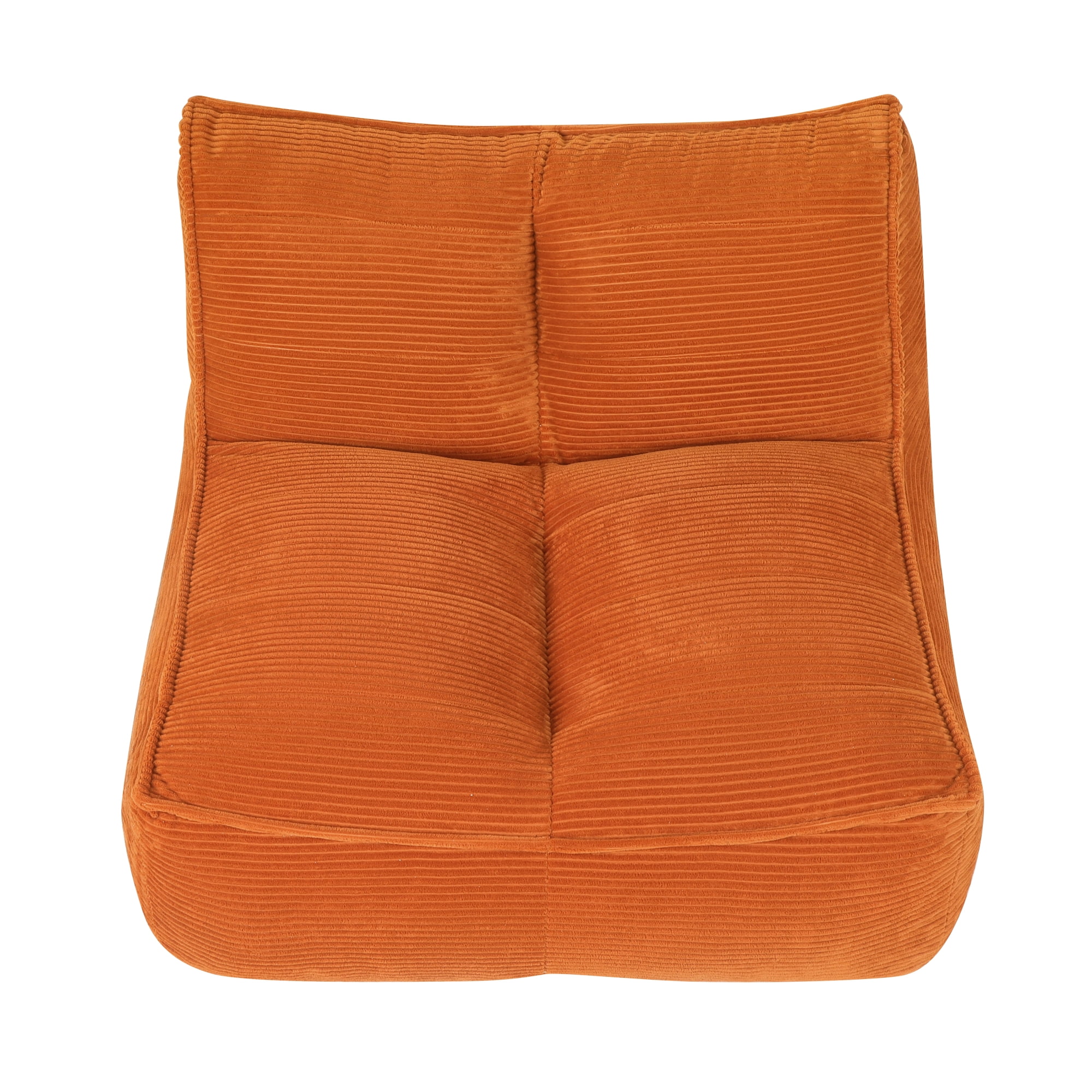 Leumius Cozy Fluffy Cloud Lazy Sofa, 2-Seater Corduroy Bean Bag Lounge Chair, Lightweight Single-Seat Couch for Living Room, Bedroom, Dorm Room, Office & Small Spaces,Orange