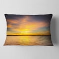 thumbnail image 2 of Designart Yellow Sunrise Light Hitting Waters - Seashore Throw Pillow - 12x20, 2 of 5