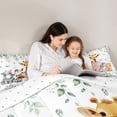 thumbnail image 4 of Homewish Kids Children Giraffe Zebra Elephant Bedding Comforter Set 7 Pieces,Cute Jungle Animal Full Bedding Set Lightweight,Woodland Wildlife Fitted Sheet Flat Sheet,Breathable Home Decor, 4 of 8