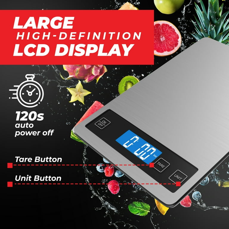 Freedom Goods Digital Food Scale (22lbs), Kitchen Scale for Food Ounces and  Grams, Food Scales for Kitchen and Food Scale for Weight Loss (Stainless  Steel) 