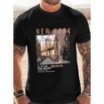 thumbnail image 1 of Camisetas de manga corta con estampado de Nueva York para hombre, cómodas, informales y transpirables, ideales para entrenamiento físico y jogging. Ideales para adultos, hombres, mujeres, adolescentes, 1 of 6