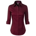 thumbnail image 1 of Made by Olivia Women's 3/4 Sleeve Stretchy Button Down Collar Office Formal Casual Blouse Shirts Top, 1 of 5