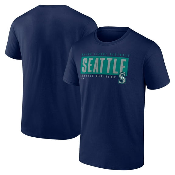 Men's Navy Seattle Mariners Blocked Out T-Shirt