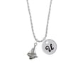 thumbnail image 2 of Delight Jewelry Silvertone Sailboat Silvertone Script Initial Disc - U - Charm Necklace, 20"+3", 2 of 4