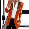thumbnail image 5 of QIPOPIQ Blazer Décontracté à Col Châle Imprimé Léopard pour Femmes, Bouton Unique, Manches Longues, Liquidation, 5 of 5
