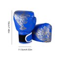 thumbnail image 7 of Muay Thai Competition Gloves PU Leather Sponge Professional MMA Kickboxing Boxing Gloves Breathable Comfortable Fighting Taekwondo Mitts for Training Sandbag (Blue Children), 7 of 7