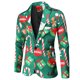 thumbnail image 1 of Traje de otoño e invierno para hombre, talla europea, estampado navideño, corte entallado, traje informal de un solo pecho, chaqueta para hombre, 1 of 6