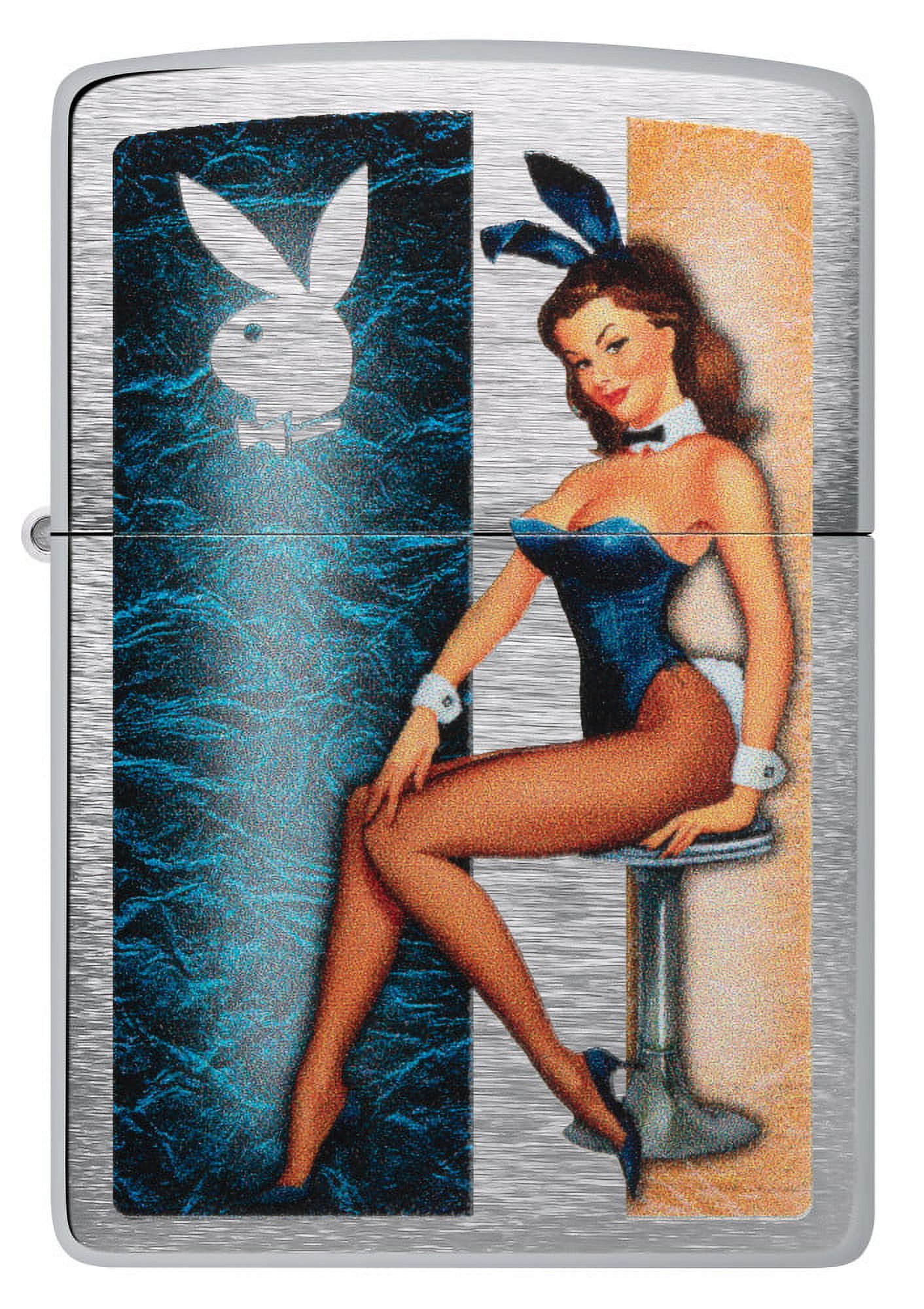 Zippo Playboy Playmate Brushed Chrome Pocket Lighter