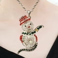 thumbnail image 2 of Collar de Navidad Muñeco de nieve Cristal Rhinestone Collar Colgante Joyas Accesorios (T1592 Plata), 2 of 4