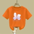 thumbnail image 4 of Cowsor Girls Lovely Heart Bow Printed Short Sleeve Crewneck T Shirt Sweet Casual Summer Tee for 2-13 Years Old Playtime, 4 of 6
