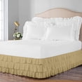 thumbnail image 1 of 3 Layer Ruffled Bedskirt, Essy Care - 100% Microfiber Fabric, 3 Layer Ruffled Bed Skirt Full XL Size College 3 Layer Ruffled Bed Skirt 12" Drop - Taupe Solid., 1 of 3