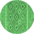 thumbnail image 1 of Ahgly Company Indoor Round Southwestern Emerald Green Country Area Rugs, 5' Round, 1 of 4