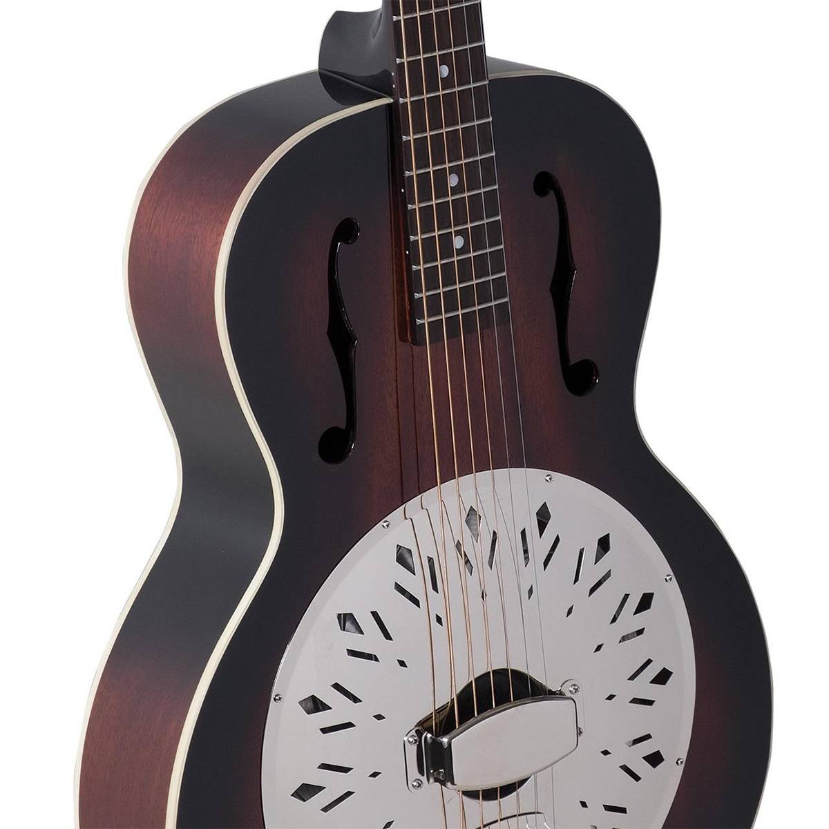 Recording King RR-41-VS Rattlesnake Wood Body Resonator Guitar Vintage Sunburst