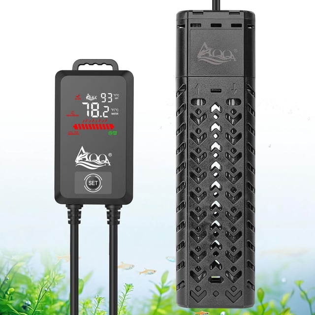 Calentador de acuario AQQA 1200W para agua dulce/salada de 640-1098 litros