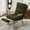 Green + Fabric, variant on Banome Modern Teddy Gliding Rocking Chair with High Back - Retractable Footrest and Adjustable Back Angle - Perfect for Nursery, Living Room, and Bedroom