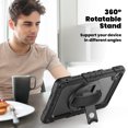 thumbnail image 4 of Case for Lenovo Tab 10.1 inch 2025 Release (TB-311FU/TB-311XU) with Screen Protector, 360 Degree Rotating Kickstand Hand Strap Heavy Duty Shockproof Cover with Shoulder Strap, Black, 4 of 7