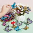 thumbnail image 3 of 48 piezas de decoraciones de mariposas 3D, 4 colores, PVC, mariposas artificiales para pared con pegatinas, manualidades para decoración de sala de estar y hogar., 3 of 6