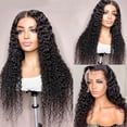 thumbnail image 3 of HAOFAN 13x6 Lace Front Wigs Human Hair Pre Plucked 180% Density Brazilian Deep Wave Lace Frontal Wig with Baby Hair 9A Natural Black Human Hair Wigs for Black Women(20 in Deep Wigs), 3 of 8