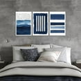 thumbnail image 3 of Blue Abstract Wall Art Canvas - Navy and White Painting for Living Room, Bedroom Unframed, 3 of 6