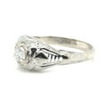 thumbnail image 3 of Antique Art Deco Diamond Engagement Ring, Vintage Solitaire Diamond Ring, Engraved Shank Ring, Openwork Filigree Ring, 14K White Gold Plated, 1.5 Ct Simulated Diamond, Gift Ring For Mother, 3 of 5