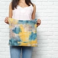thumbnail image 2 of Blue Yellow Brown Pillow Covers 18x18 Inch Decorative Throw Pillow Cover, Modern Abstract Mottled Oil Painting Sofa Pillowcases Accent Cushion Case Home Decor Bedroom Living Room, 2 of 6