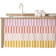 thumbnail image 2 of Colorful Stripe Cabinet Curtain 32"Wx55"L,Dustproof Pantry Door Curtain W/ Self Adhesive Tape,Modern Pink Red Yellow Vertical Striped Tall Storage Cover Privacy Drape for Bathroom Kitchen, 2 of 9