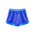 thumbnail image 3 of Sholeno Girls Shiny Sequin Metallic Patchwork Dance Shorts Dancing Tumbling Bottoms Booty Shorts Blue 14, 3 of 5