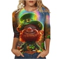 thumbnail image 3 of TaTaai St. Patrick's Day Women's Casual Print Round Neck 3/4 Sleeve T-Shirt Loose Top Gift, 3 of 5