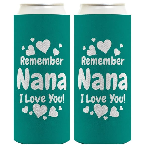 Gifts For Nana Gifts For Grandma Remember Nana I Love You 2-Pack Ultra Slim Can Thermocoolers