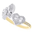thumbnail image 3 of 10K Yellow Gold Baguette Diamond Heart & Butterfly Bypass Cocktail Ring 0.45 CT, 3 of 5