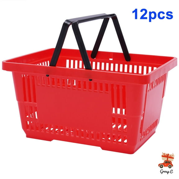 SHZICMY 12 Handle Shopping Basket,Handheld Retail Store Shopping Baskets 18L/4.7gal