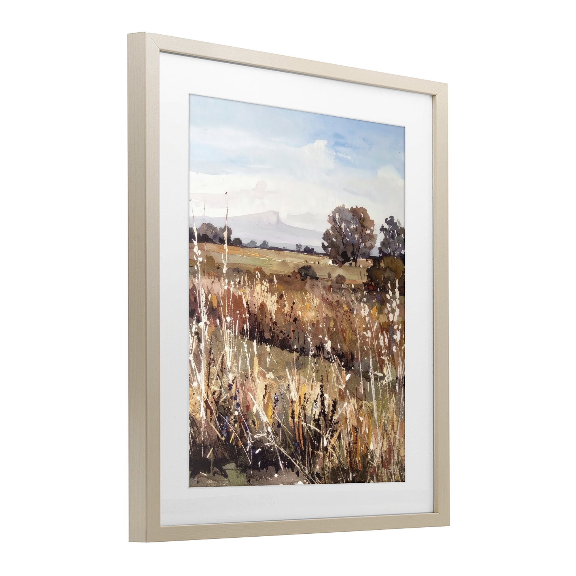 Stupell Industries Peaceful Meadow Expression Birch Framed Print Under Glass, design by Alonza Saunders