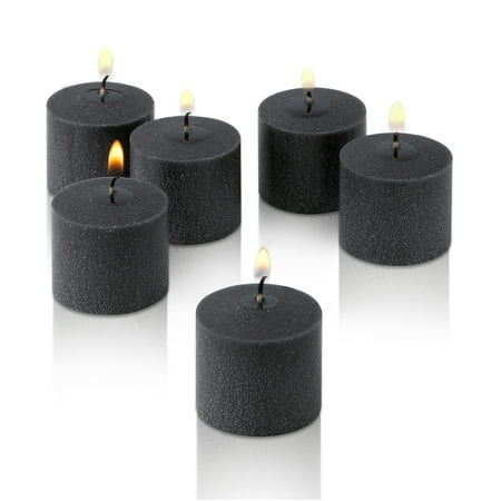 Black Unscented Votive Candles Set of 36 Burn 10 Hours