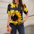 thumbnail image 2 of NAMTYQX Going Out Tops for Women Uk Casual Hip Short Sleeve Womens Golf Shirts Soft Lapel V Neck Black Size 3XL, 2 of 5