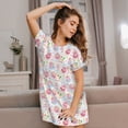 thumbnail image 3 of Fotbe Cute Pig Bata de Dormir para Mujer con Estampado, Camisón de Algodón de Manga Corta, Ropa de Dormir Casual, 3 of 6