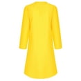 thumbnail image 6 of Herrnalise Women's V-Neck Long Sleeve Solid Color Cotton Linen Dress S-2XL, 6 of 6