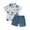 Blue, variant on LYMAYTER 6M-4Y Boys Hawaiian Shirt and Shorts Set for Baby Newborn 2PCS Summer Short Sleeve Button down Shirts Shorts Outfit