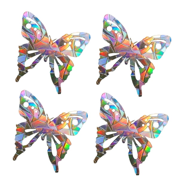 4 pegatinas de alerta para cristales de ventanas, de PVC, estáticas, para colisiones con aves. Mariposa