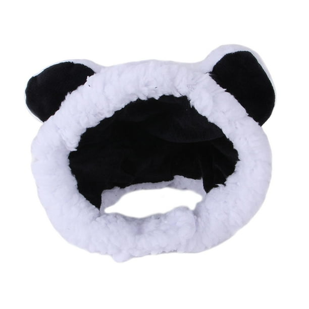 Lindo sombrero de disfraz de gato para exteriores, orejeras a prueba de viento, orejas de mascota, gorros cálidos, envoltura para la cabeza para en blanco y negro