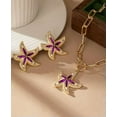 thumbnail image 4 of HOOUN Starfish Necklace Stud Earrings Pearl Sea Shell Gold Beach Ocean Jewelry Set, 4 of 6
