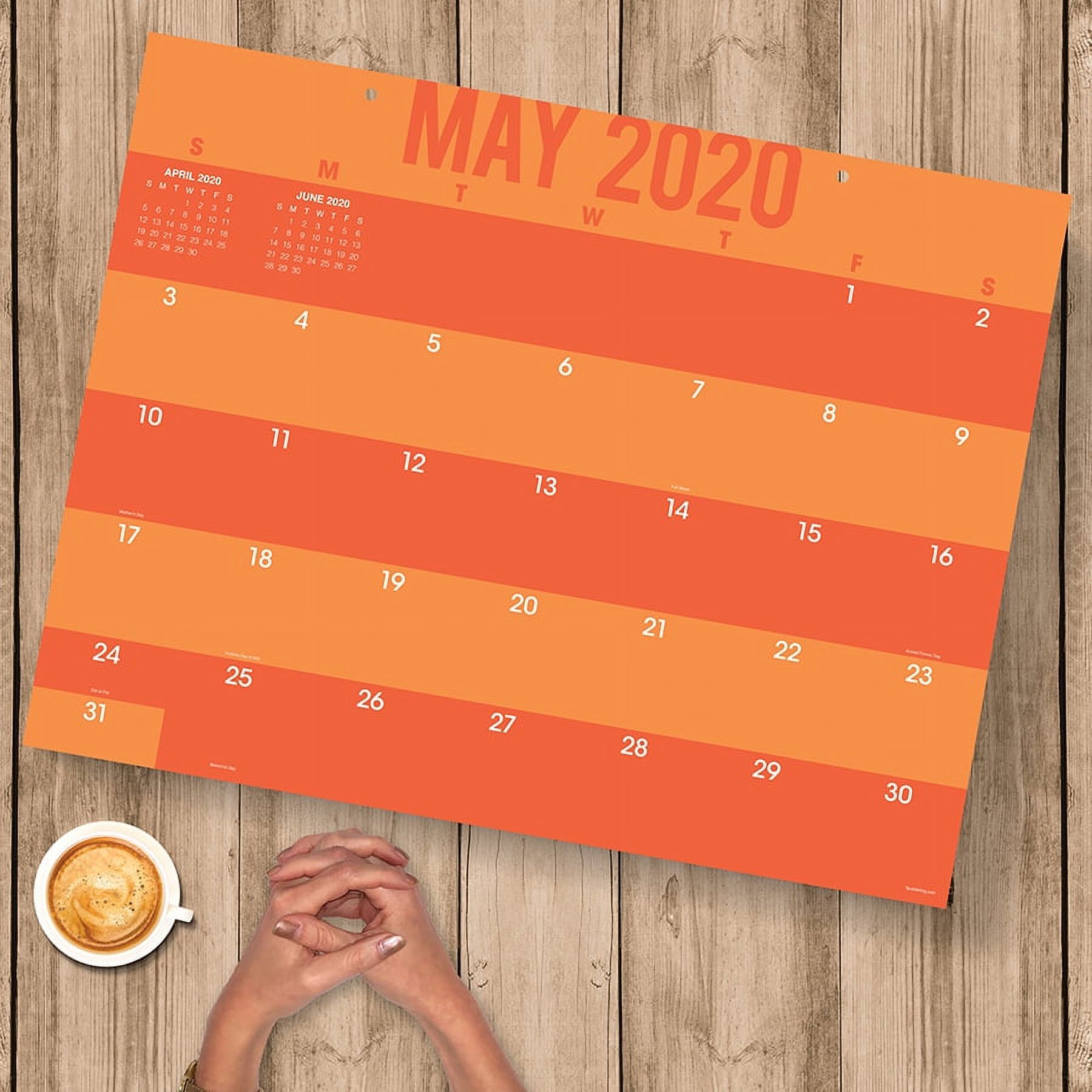 2020 Color Stripes Desk Pad Calendar - 22x17 Monthly Oversized Blotter for Home Office, Mom, Family Plans
