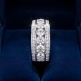 thumbnail image 5 of SFTING Men Wedding Bands 8mm Width Men Rings 925 Sterling Silver Round Cut Engagement Promise Ring Pave 5A CZ Size 12, 5 of 8
