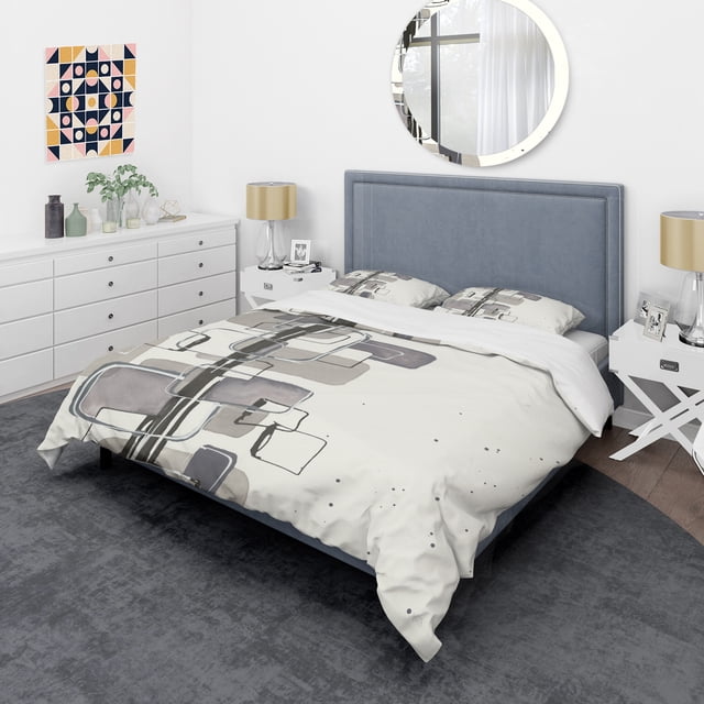 Designart 'Glam Dancing shape IV' Glam Bedding Set - Duvet Cover & Shams