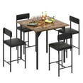 thumbnail image 2 of Uforic 5-Piece Height Dining Room Set for 4, Industrial Bar Table and Chairs Set, High Kitchen Table with 4 Barstools, Brown, 2 of 7