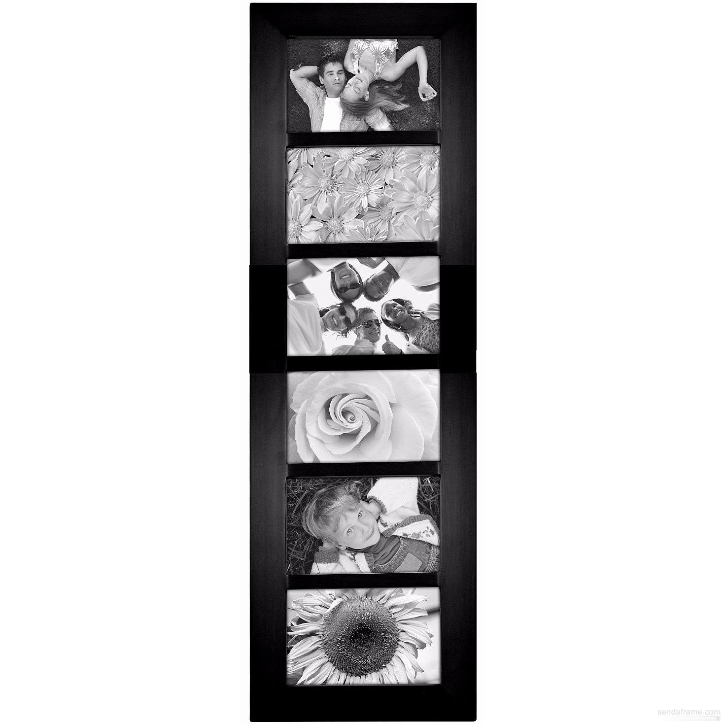 Malden Berkeley Beveled Edge Wood Collage Picture Frame, 6 Opening, 6